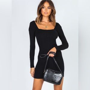 Princess polly black longe sleeve mini dress